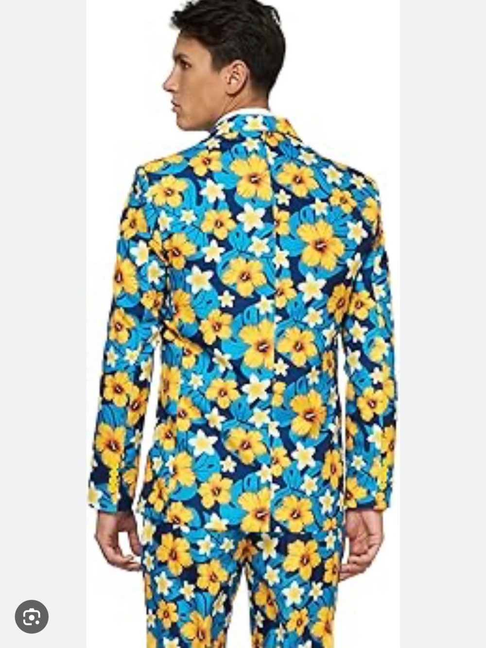 Offstream Men’s Party Suit Tropical Flowers Printed Jacket And Pants Only Size M - Picture 2 of 6